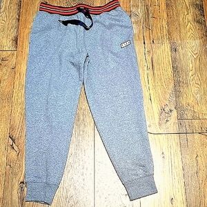FILA Gray Jogger Sweatpants with Red and White Waistband